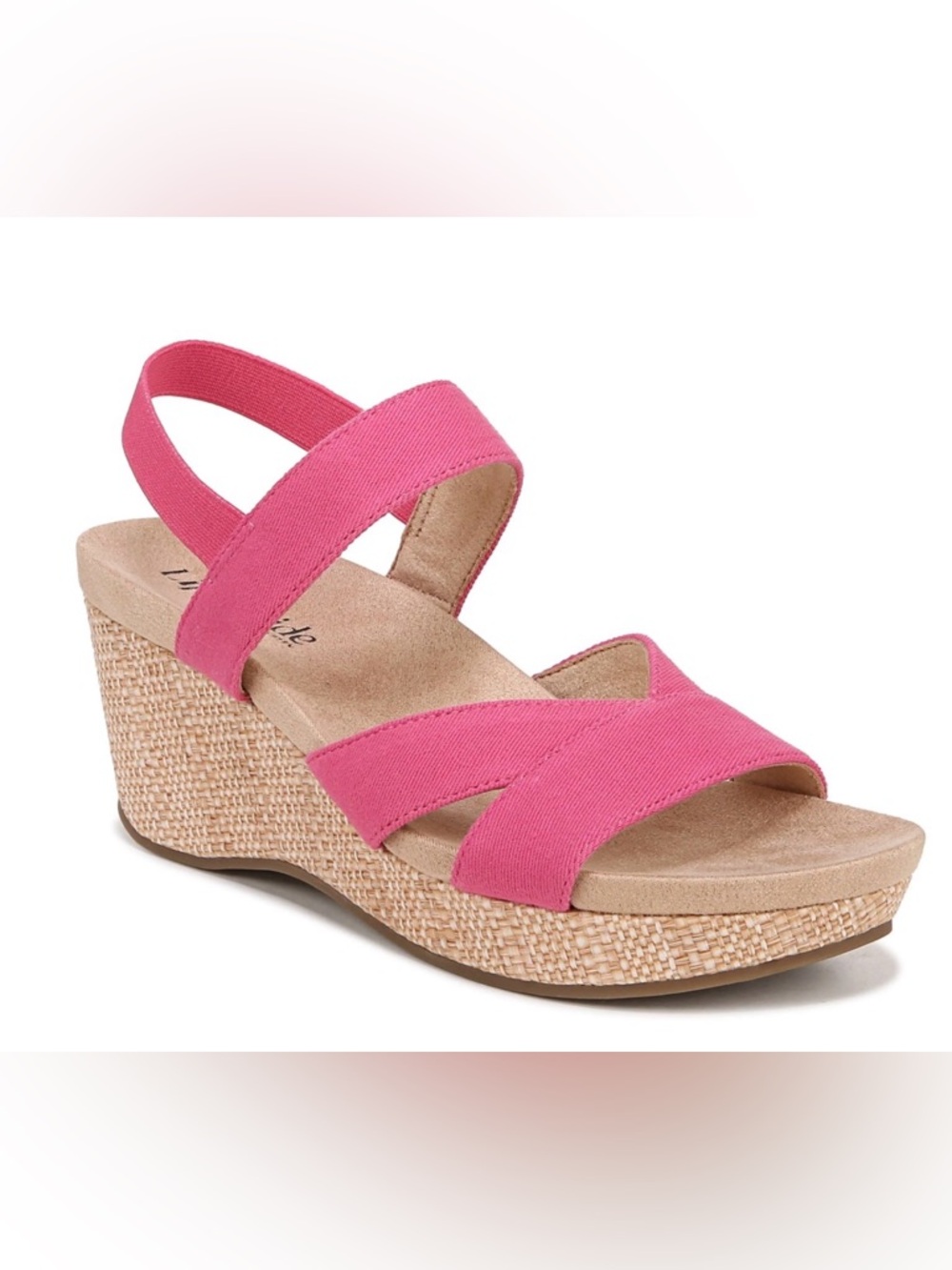 Life Stride Pink Wedge Sandals